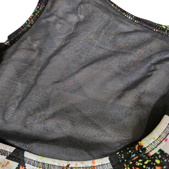 Victoria's Secret "The Player"Sports Bra,Black/White With Neon Splatter, Medium - Picture 7 of 11